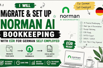 set up and automate norman ai bookkeeping with eÜr for german self employed