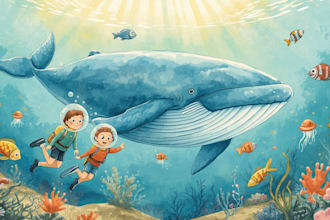 illustrate children story book for amazon KDP with custom art book illustration