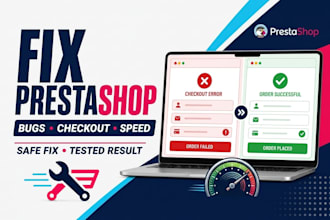 fix prestashop bugs, checkout errors, and speed issues
