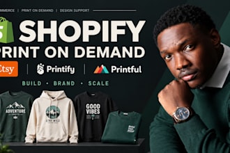 launch premium shopify pod store clothing brand with gelato, printful, printify