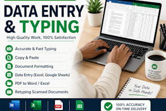 accurate typing, data entry and document formatting