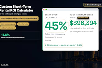 build a custom short term rental ROI calculator for your website