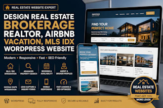 design real estate brokerage realtor airbnb vacation mls idx wordpress website