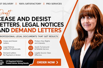 draft cease and desist letters, legal notices and demand letters