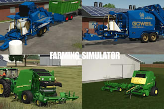 model farming simulator, excavator, tractor pbr texture,3d solid work, blender