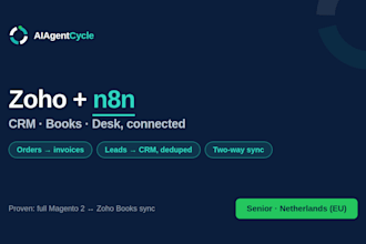 integrate zoho CRM books and desk with n8n workflows