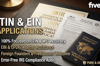 assist with itin form w7 and ein application for non US residents