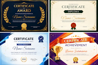 design certificate for award, diploma, achievement, and attendance certificate