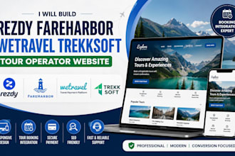 build rezdy fareharbor wetravel trekksoft tour operator website
