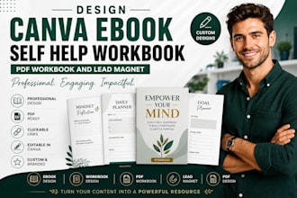 canva self help ebooks, workbooks lead magnets cover ebook pdf design