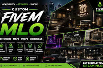 create custom fivem mlo interiors, maps, props and 3d designs