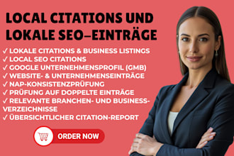 350 local citations, local SEO citations für ihr gmb, website business in german