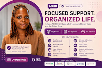 be your adhd virtual assistant, life coach, accountability partner, body double