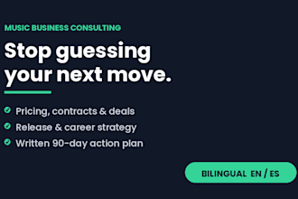 consult on your music business strategy and career development