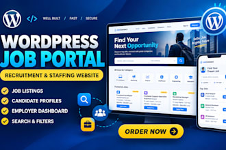 build a wordpress job portal website for recruitment and staffing agency