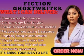 ghostwrite your crime, thriller, erotic romance or fiction ebook