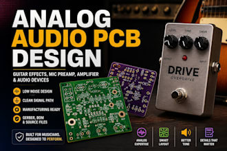 analog audio pcb design for guitar effects,mic preamp,amplifier and audio device