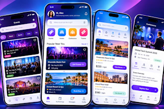 develop ticket booking app, event booking app, hotel booking app, conference app