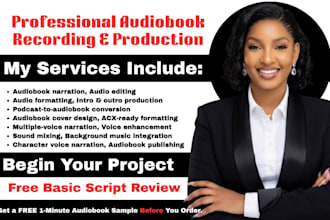 narrate your fiction novel and create a professional audiobook