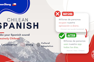 localize your content into natural chilean spanish