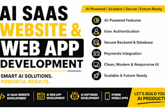 do ai saas website, saas developer, saap web app or ai software, ai developer