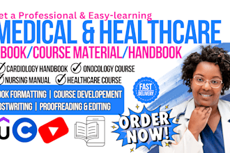 ghostwrite proofread, format, medical ebook, healthcare course, nursing manual