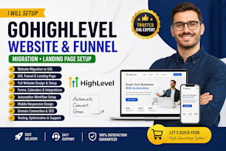 setup website migration, gohighlevel funnel ghl landing page ghl website funnel