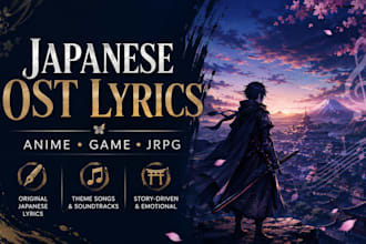sing, translate and adapt your english lyrics into natural japanese song