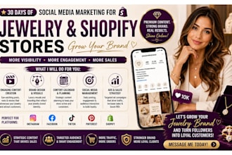 be your social media  jewelry marketing manager jewelry shopify store marketing