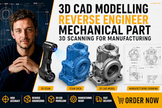 3d cad modelling reverse engineer mechanical part 3d scanning for manufacturing