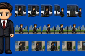 do pixel sprite sheet pixel art animation game character design pixel tileset
