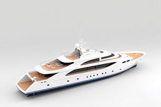 create custom 3d ship model, 3d boat model, yacht and marine vessel design