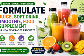 formulate juice, soft drink, smoothie, food supplement or new beverages products