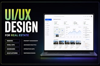 design real estate web app, mobile app, and crm dashboard ui ux in figma