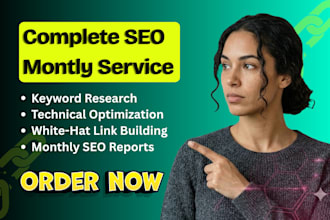 provide monthly SEO for google rankings with on page, off page and technicals