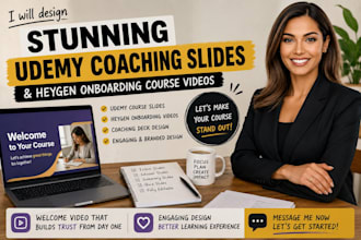 design stunning udemy coaching slides and heygen onboarding course videos