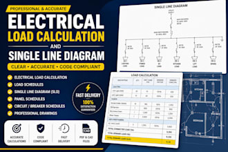 provide electrical load calculation and single line diagram