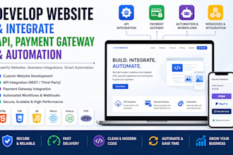 develop website and integrate API, payment gateway and automation