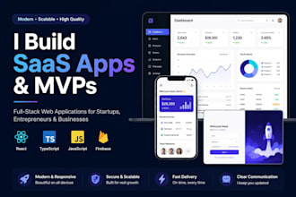 build a modern saas web app, mvp, or startup website