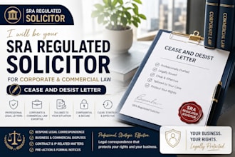 be your sra regulated solicitor for corporate and commercial law desist letter