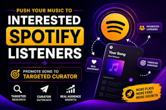 push your music to interested spotify listeners,promote song to targeted curator