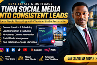 social media marketing with claude ai n8n automation for real estate n mortgage