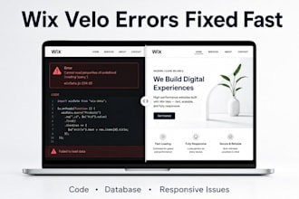 fix wix velo code errors, bugs database issues, responsive problem mobile issues