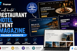 build restaurant hotel event magazine framer website