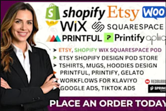 setup shopify etsy print on demand store or website using printful