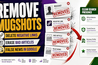 remove mugshots, delete negative links, erase bad articles, false news in google