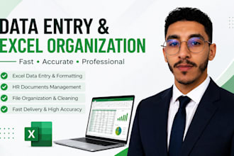 do data entry, excel organization and HR document management