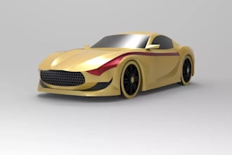 design 3d car modeling, rc car, police car, blender car for 3d printing
