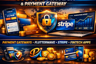 customize custom payment gateway, flutterwave, stripe, fintech app