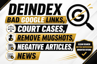 deindex bad google links, court cases, remove mugshots, negative articles, news